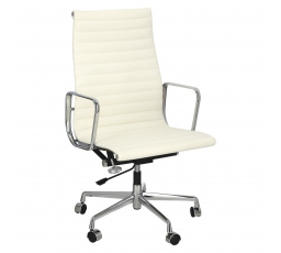 Kancelárska stolička CH1191T biela koža/chróm