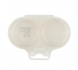 Nádoba na varenie vajec v mikrovlnnej rúre biela