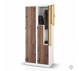 JULIAN skriňa ECO: BIELA RAL9003 + DREVENÝ DEKOR H1850*Š800*H450