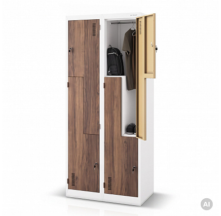 JULIAN skriňa ECO: BIELA RAL9003 + DREVENÝ DEKOR H1850*Š800*H450