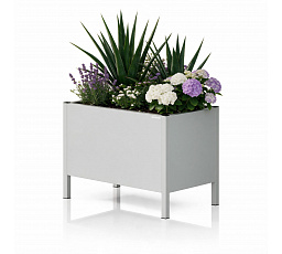 Kryt na kvetináč kovový veľký šedý: DAISY 500 x 400 x 300 mm