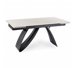 Stôl DEVON Keramický Rozkladací 160-220 cm Biely Mramor/Čierny