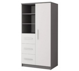 Regál OMEGA II - 05, Sivá/Biela