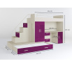 Vyvýšená posteľ PARADISE 5, Kašmír Fialová lesk