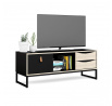 TV komoda SHEBA, Čierny mat/ Dub sonoma