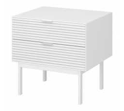 Nočný stolík SEAN, Biela/Biela masív