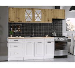 Kuchynská linka Magda 240/180 artisan/biela MAT