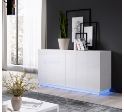 Komoda REJA KOM2D, biela lesklá/biela lesklá