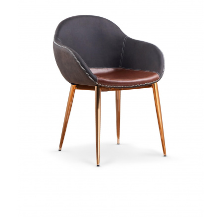 Jedálenská stolička K304, Tmavosivá/Hnedá