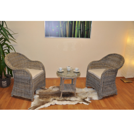 Ratanová sedacia súprava Roma ratan kubu vankúše béžová