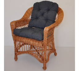 Kreslo Weigier prírodné - vankúš tmavosivé odlesky