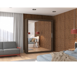 Posuvná skriňa so zrkadlom ETTORE 180 Choco+Choco