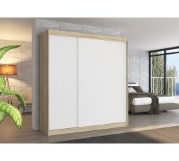 Šatní skriňa posuvná MEGAN 200 Sonoma+White