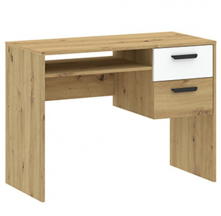 Písací stôl BASIC TWO, Dub Artisan/Biela