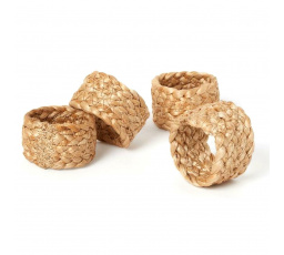 Sada 4 jutových krúžkov na obrúsky