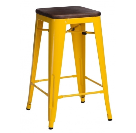 Barová stolička Paris Wood 65cm žltá borovica orech