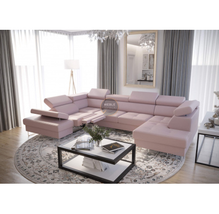 Rohová sedacia súprava GALAXY MAX II, relax s funkciou spania 215x350x170 prírodná koža - ľavá, Béžová koža Rohová sedacia súprava GALAXY MAX II, relax s funkciou spania 215x350x170 prírodná koža - ľavá, Béžová koža