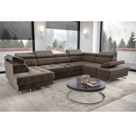 Rohová sedacia súprava GALAXY MAX II s funkciou spania 210x350x165 - voliteľný odtieň - pravá