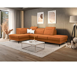 ZOSTAVA ROHOVÁ POHOVKA OSLO MINI 295x180 + TABURET MALIBU 100X55 CM MY51(ODTIENE ORANŽOVEJ) - RÝCHLE ODOSLANIE