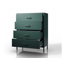 Komoda, kovová skrinka fľaškovozelená Moderná CARLA, 800 x 1015 x 400 mm