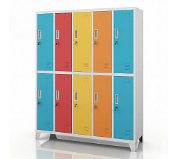 Šatní skriňa BHP 10-dverová šedo-viacfarebná: BARTEK 1360 x 1720 x 450 mm