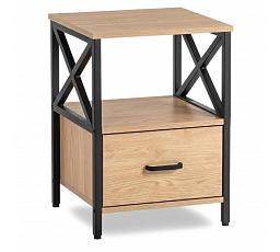 Nočný stolík LOGAN 40 cm Dub/Čierny