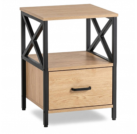Nočný stolík LOGAN 40 cm Dub/Čierny