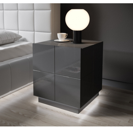 Nočný stolík REJA, grafitový lesk