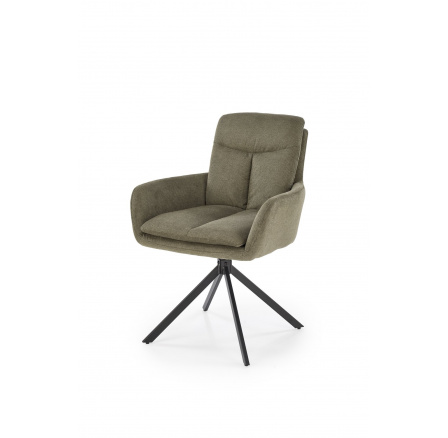 Jedálenská otočná stolička K536, olivová/čierna