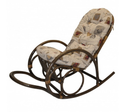 Ratanové hojdacie kreslo Jenaira hnedé polster motív srdce love