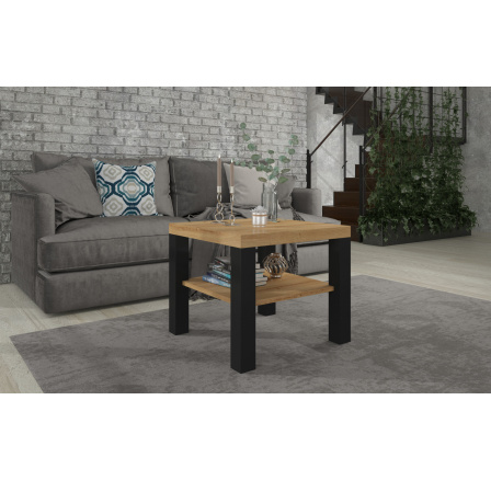 Konferenčný stolík BILL 60x60 Artisan+Čierny Mat