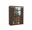 Posuvná skriňa so zrkadlom a LED osvetlením BOLTON 150 Choco+Choco