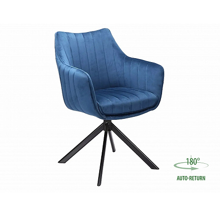 Jedálenská otočná stolička AZALIA VELVET, Modrý Bluvel 86/Čierna