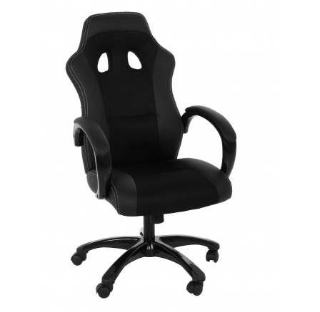 Kancelárska stolička Race čierna čierna eko koža