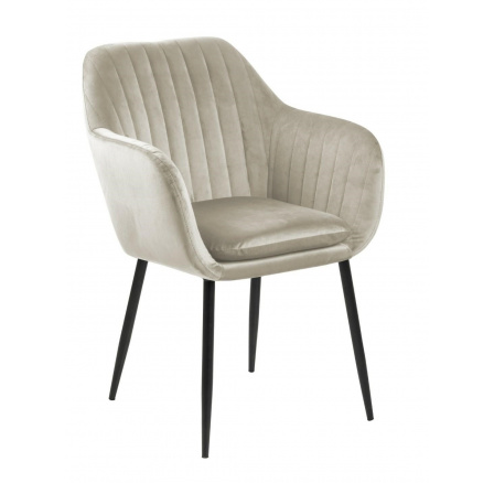 Stolička Emilia Velvet piesková / čierna