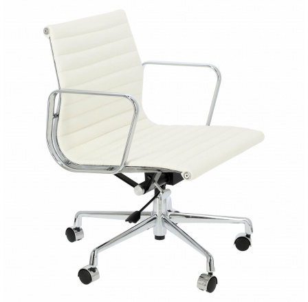 Kancelárske kreslo CH1171T biela koža, chróm