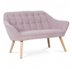 Dvojmiestna pohovka, čalúnená staroružovou látkou, drevené nohy - masívne kaučukové drevo