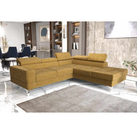 Rohová sedacia súprava TOSCANIA II priemer 30x250 - medová, pravá