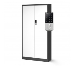 Kancelárska kovová skriňa na dokumenty DANIEL, 900 x 1850 x 400 mm, antracitovo-biela