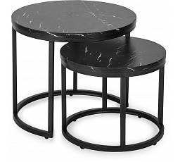Sada stolíkov MAURO Čierny Mramor