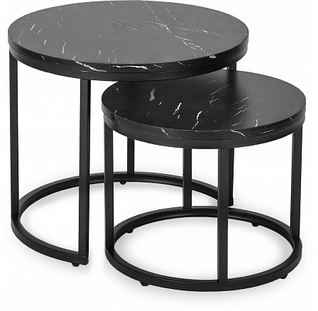 Sada stolíkov MAURO Čierny Mramor