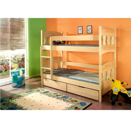 Detská poschodová posteľ z masívneho dreva VIKTOR
