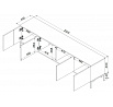 TV komoda MERCI 200, čierny / dub artisan