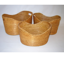 Súprava oválnych ratanových košov 3 kusy - XL,L,M