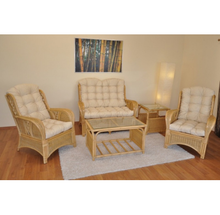 Ratanová sedacia súprava Oliver honey, béžové odlesky