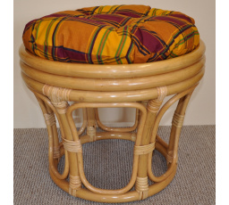 Vankúš na ratanovú stoličku v okrovej farbe - priemer 40 cm