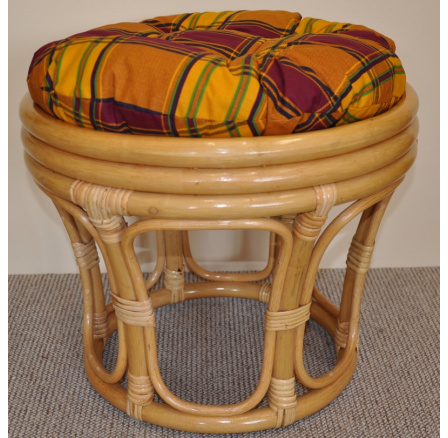 Vankúš na ratanovú stoličku v okrovej farbe - priemer 40 cm