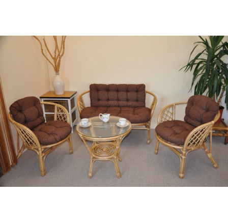 Vankúše pre súpravu Bahama veľké kompletné hnedé zvýraznenia