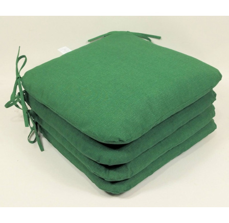 Vankúš na sedenie 40x40 cm tmavozelená látka - sada 4 kusov