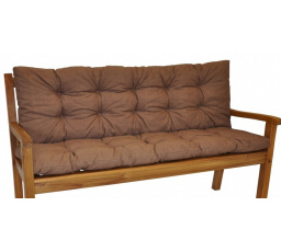 Vankúš na záhradnú lavičku 150 cm - hnedá látka